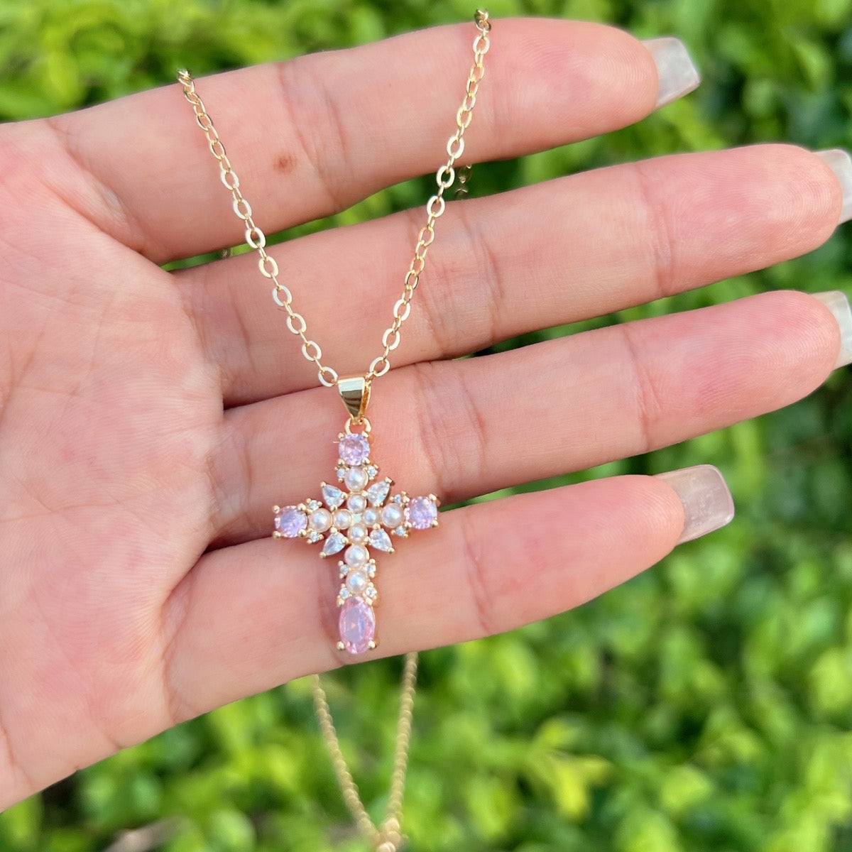 Blush Cross Jewelry Set