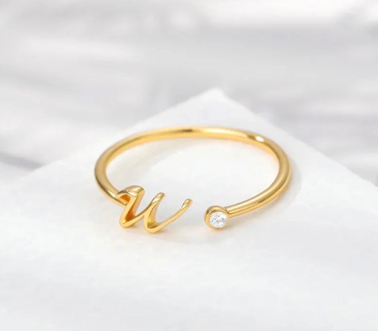 Doll Initial Luxe Ring - Adjustable