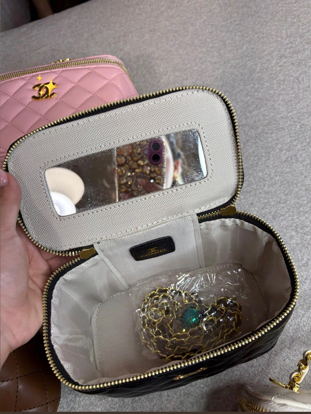 Quilted Glam Vanity Bag