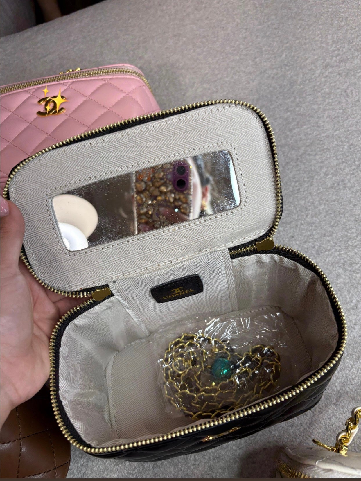 Quilted Glam Vanity Bag