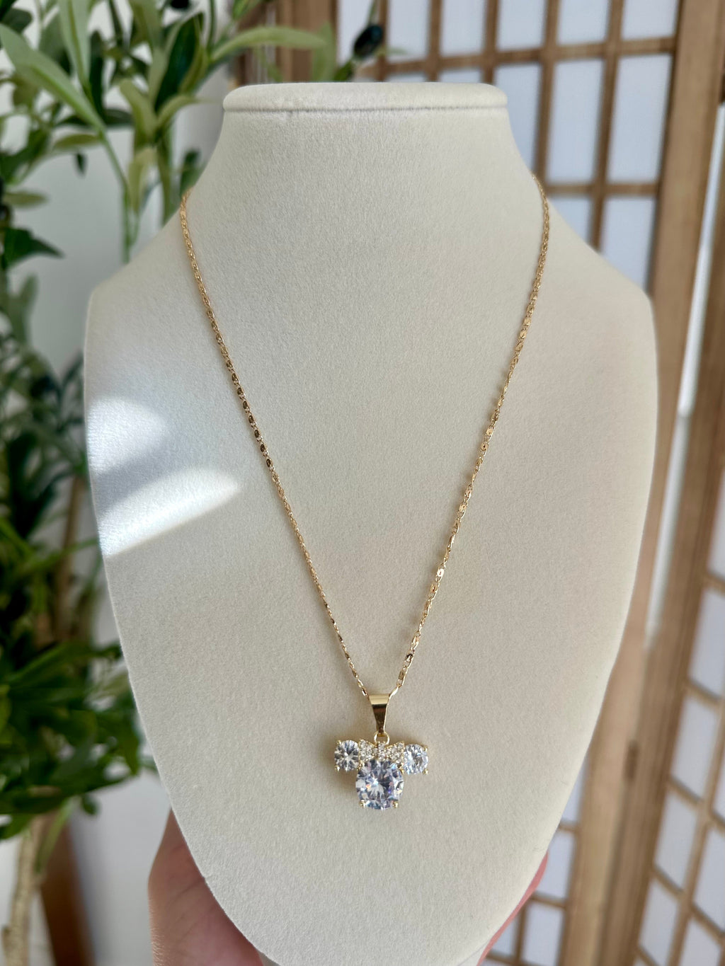 Gold Plated 14k – Crystal Mouse Pendant