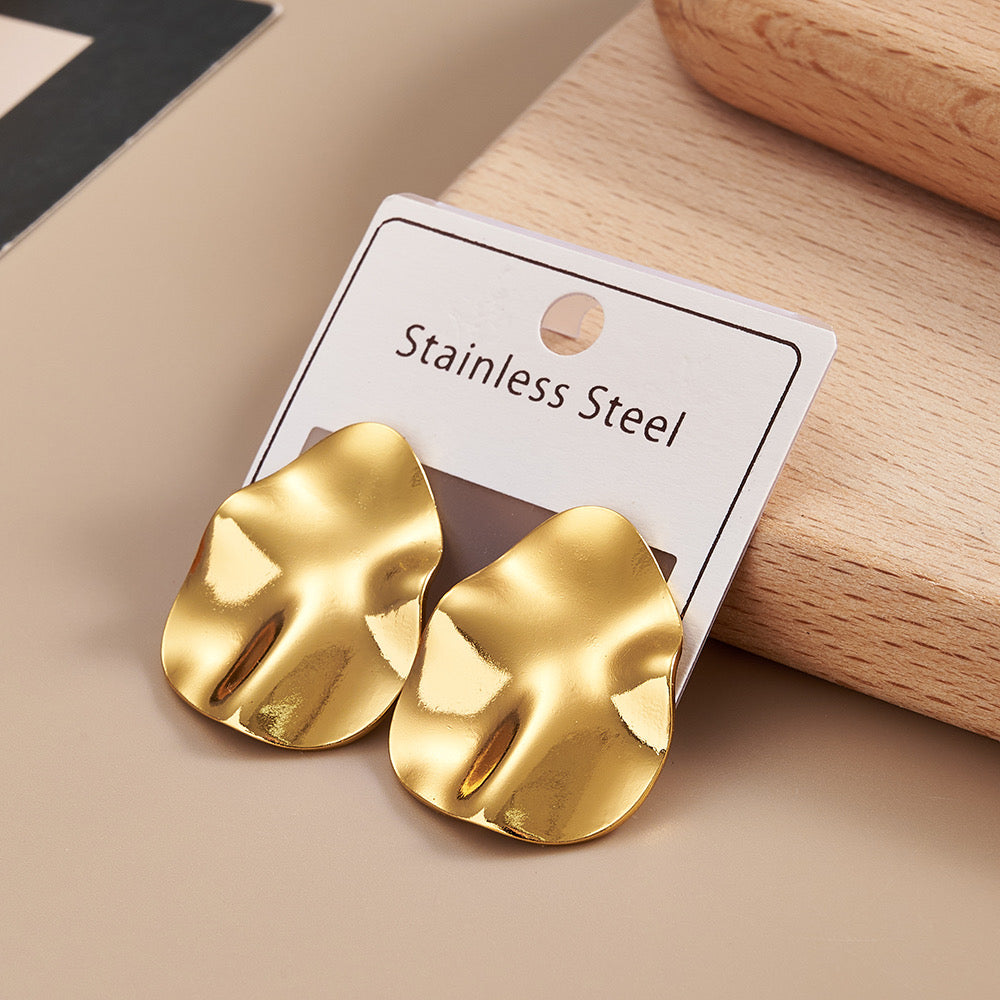Melted Gold Statement Earrings