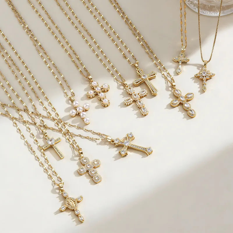 Pearl Radiance Cross Necklace