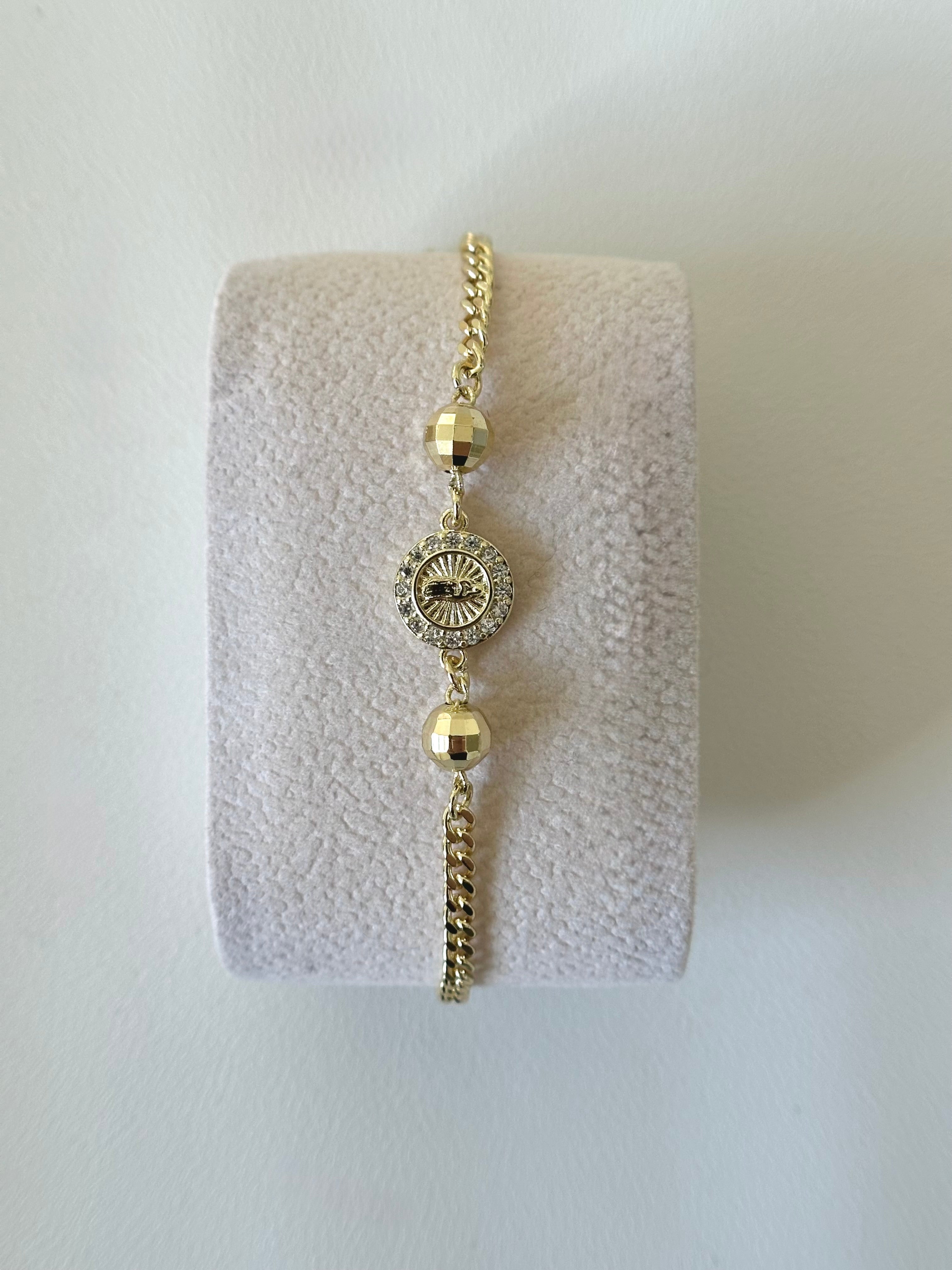 Gold Plated 14k – Sunburst Virgen Bracelet B011