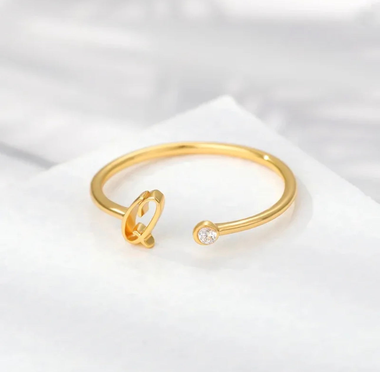 Doll Initial Luxe Ring - Adjustable