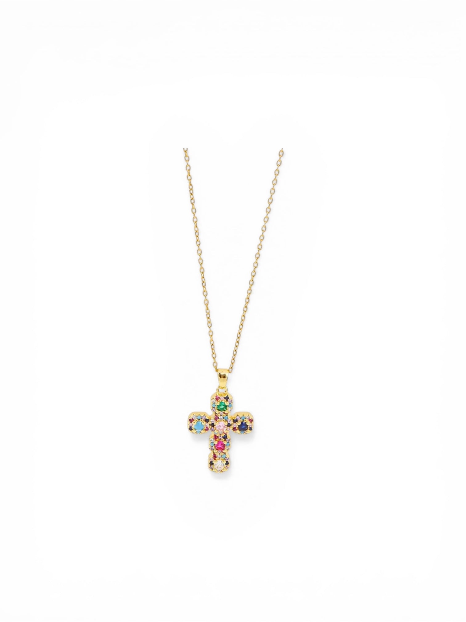 Rainbow Faith Cross Necklace