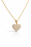 Gold Plated 14k – Crystal Heart Cluster Pendant Set with Earrings