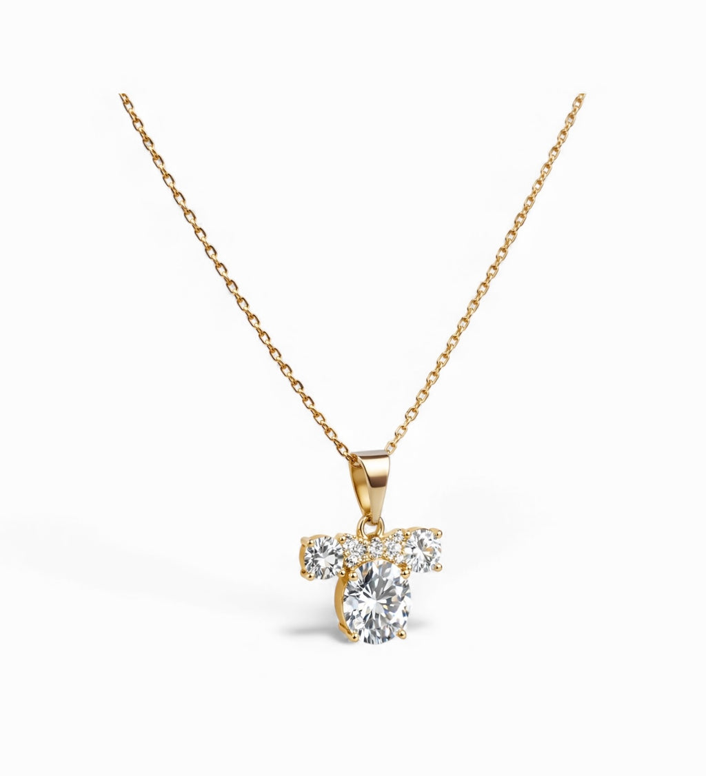 Gold Plated 14k – Crystal Mouse Pendant