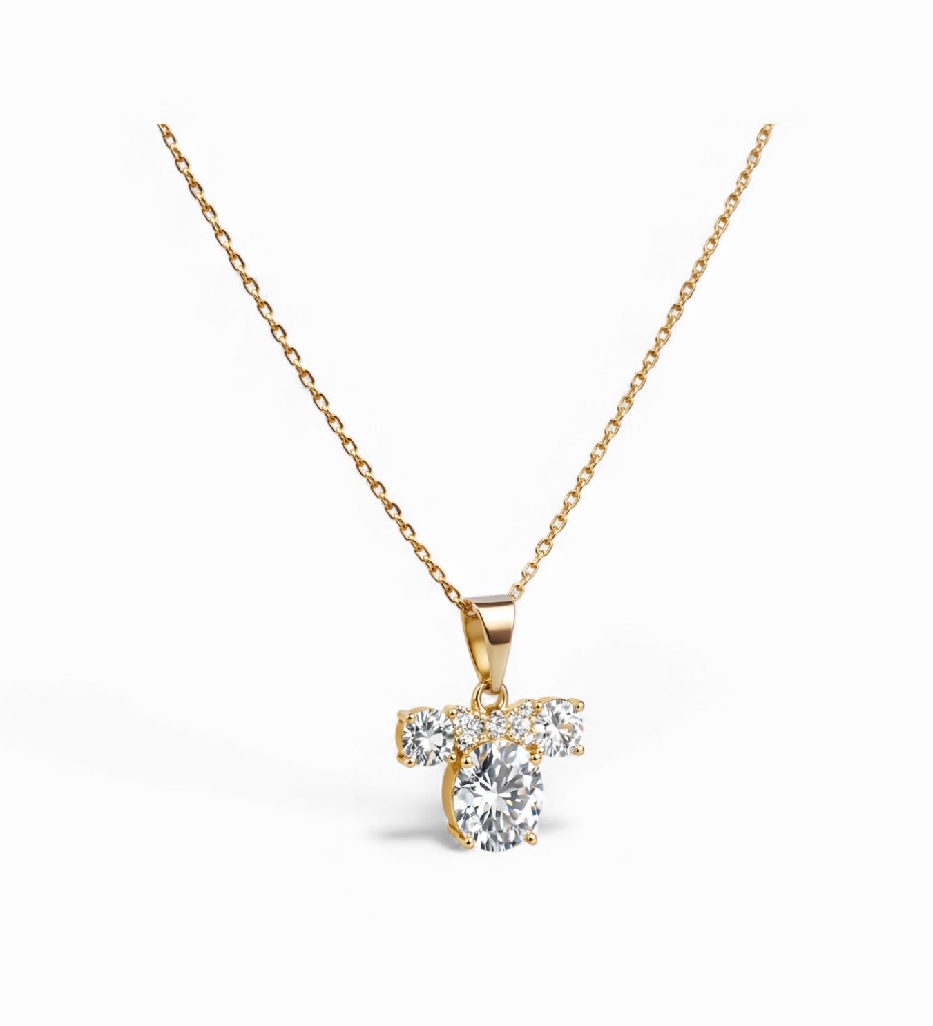 Gold Plated 14k – Crystal Mouse Pendant