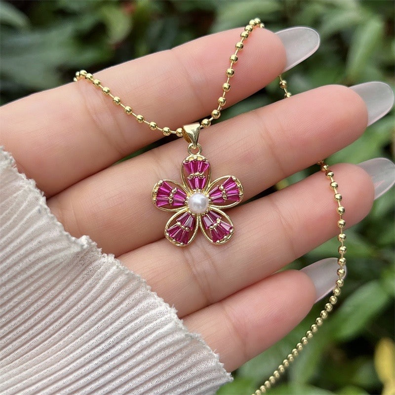 Ruby Bloom Necklace