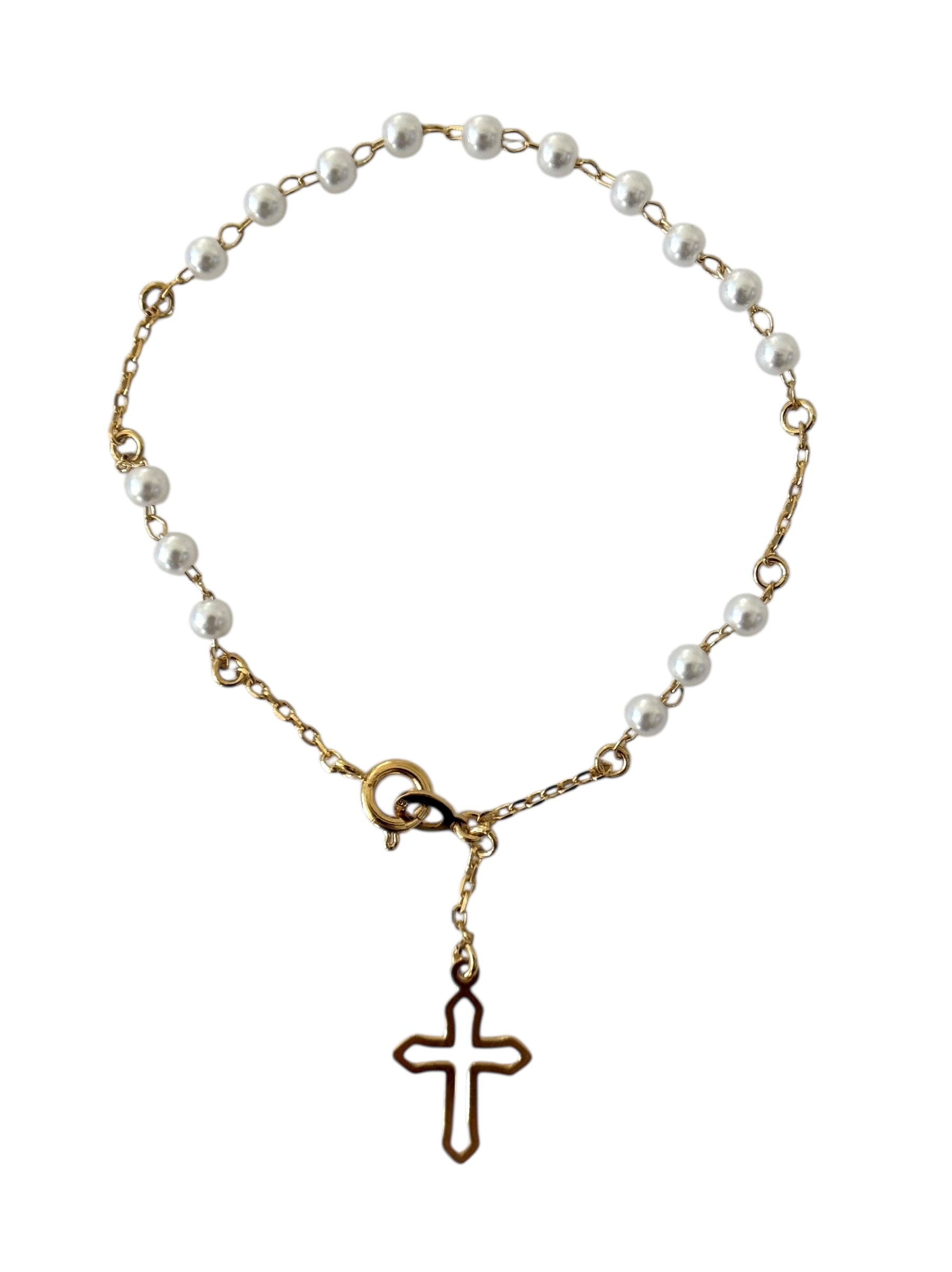 Gold Plated 14K – B008

Pearl Cross Bracelet