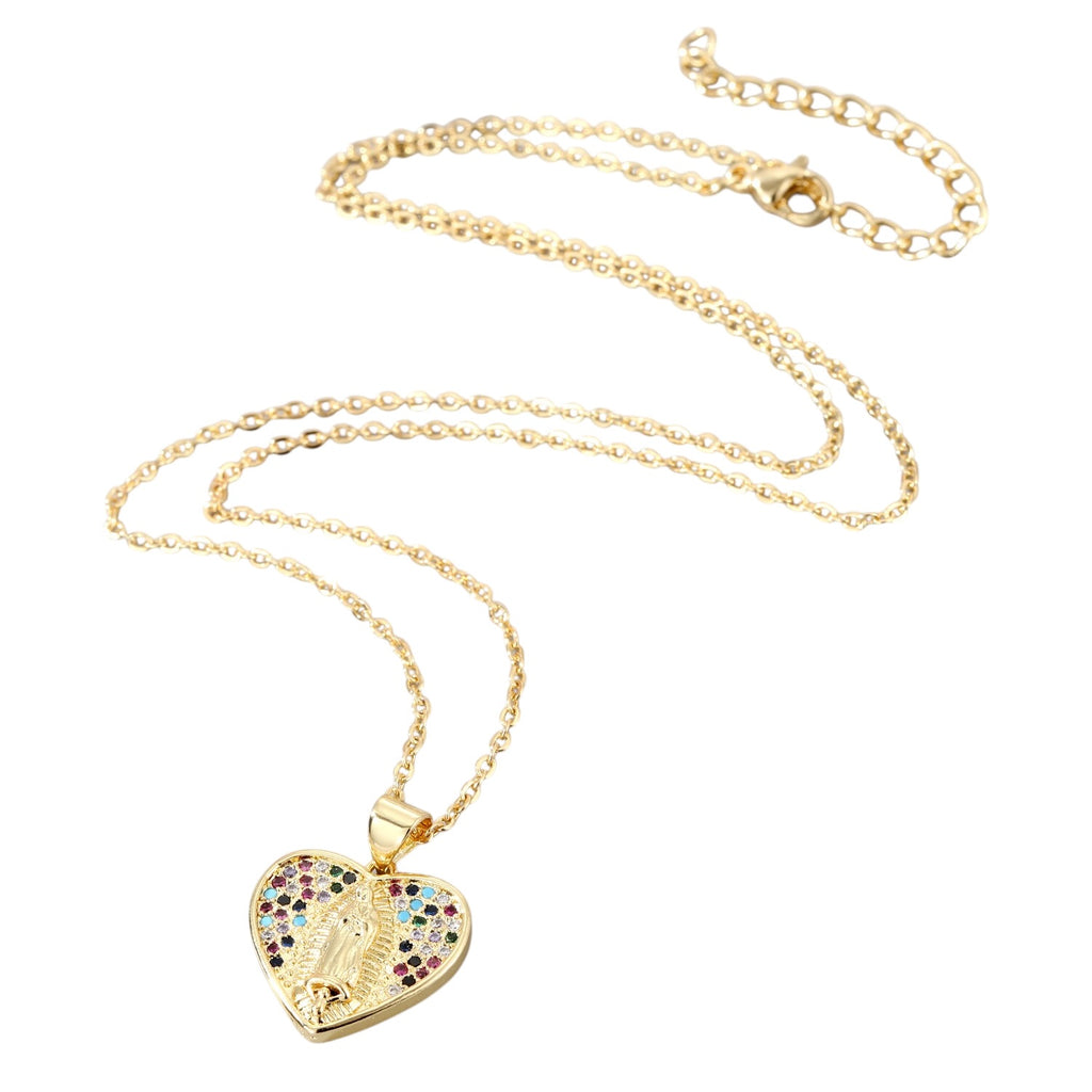 Sacred Heart Virgin Mary Necklace – Gold Plated
