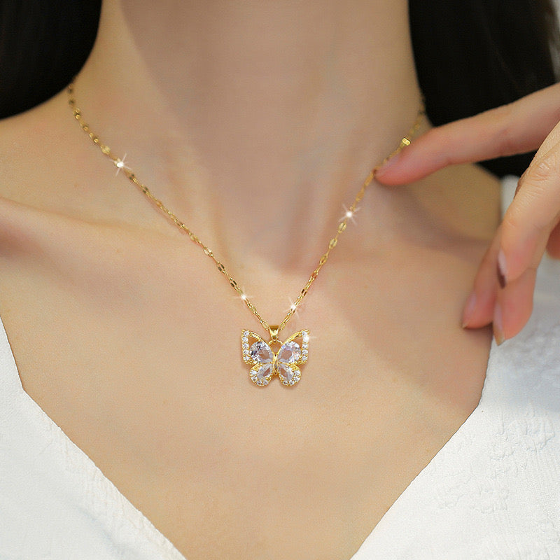 Soft Glam Butterfly Necklace
