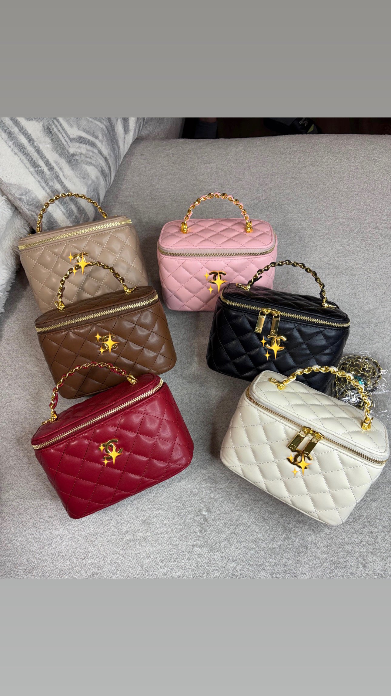 Quilted Glam Vanity Bag