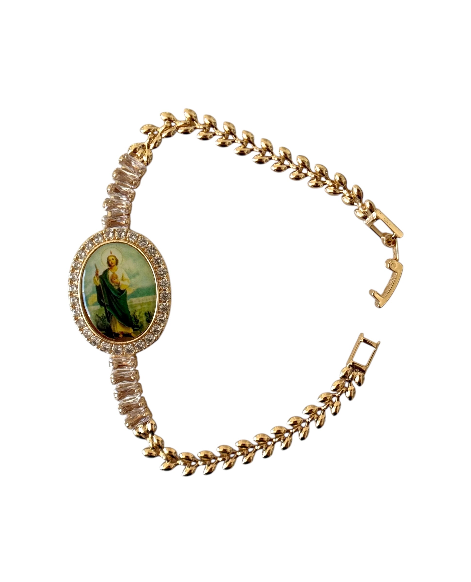 Gold Plated 14K – B002

Saint Jude Oval Bracelet
