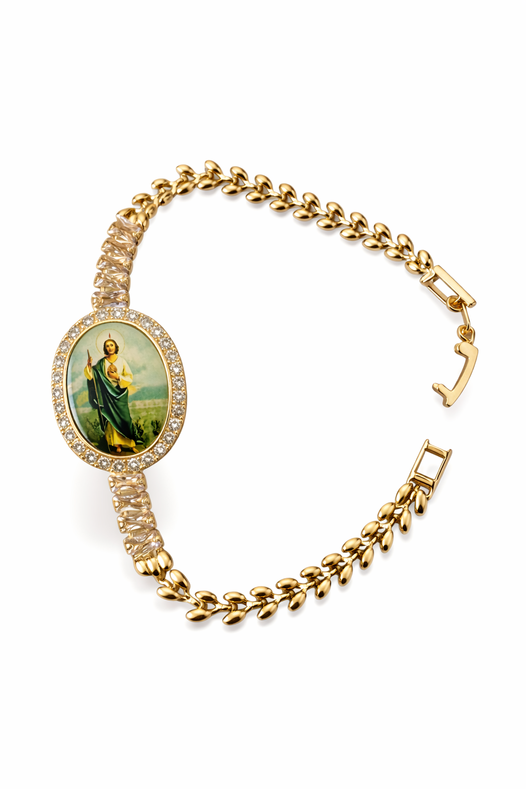 Gold Plated 14K – B002

Saint Jude Oval Bracelet