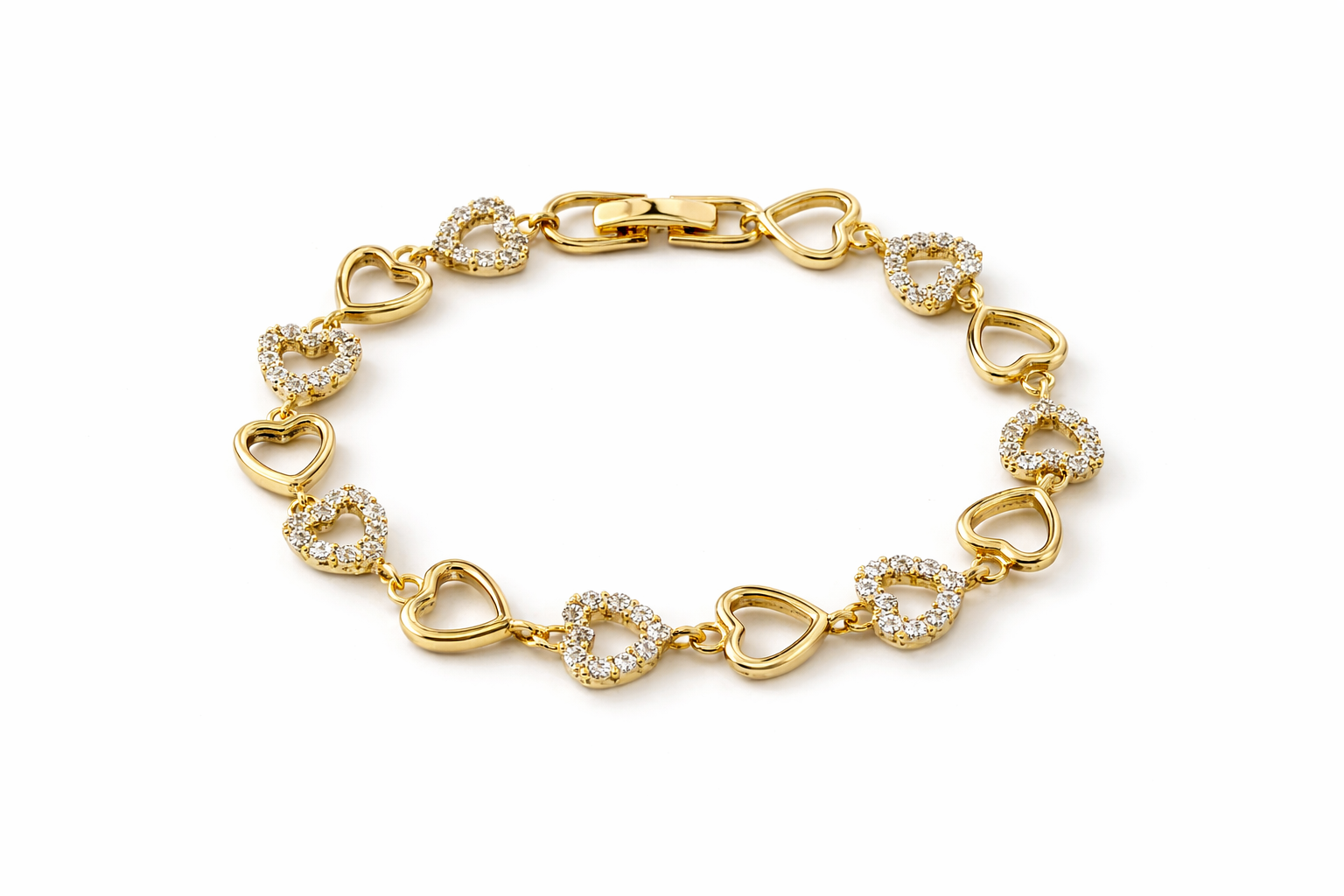 Gold Plated 14K – B009

Open Heart Crystal Bracelet