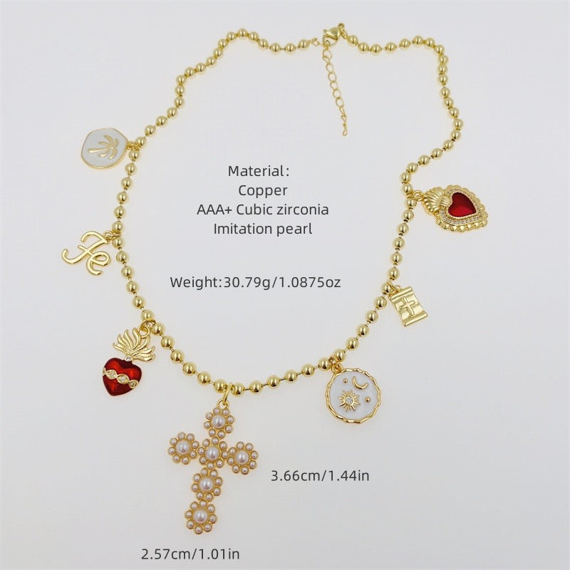 Golden Devotion Charm Necklace ✨
